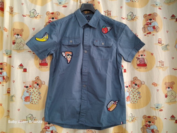 Tommy-12/14A-Camicia azzurra con patch