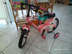 Btwin-Bicicletta rosa con rotelle 14'
