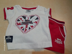 Lonsdale-0/3M-Completo con short rosso