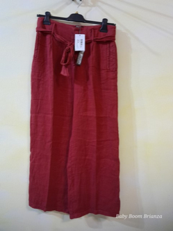 Maliparmi-42-Pantalone ampio lino rosso nuovo 