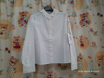 Pinco Pallino-8A-Camicia bianca collo con ruches 