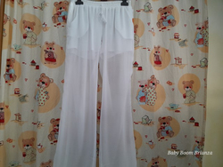 Twinset-12A-Pantalone largo bianco 