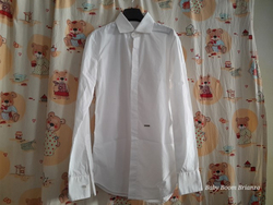 Dsquared-14A-Camicia bianca con bottoni 'gemelli' 