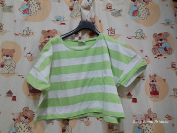 14A-tshirt corta righe verde 