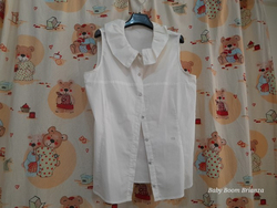 Miss Grant-12/13A-Camicia bianca con bottoni gioiello 