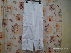 Ciunga-10A-Pantalone bianco cargo con zip 