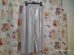 11/12A-Pantalone largo plisset argento 